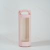 Personalized Beautiful Pink Paper Bag With Handle Transparent Window Design For Candy Necklace Accessories Packaging Jewelry Box