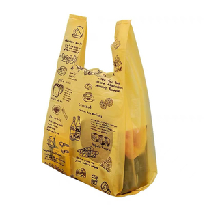Multipurpose Customized Logo Retail Supermarket Fast Food Delivery Carry Bag Plastic T-Shirt Handle Shopping Packaging