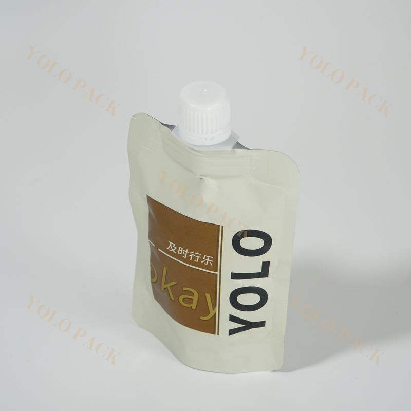 Custom Liquid Stand Up Packaging Reusable Drink Juice Aluminium Retort 50ml Spout Pouch