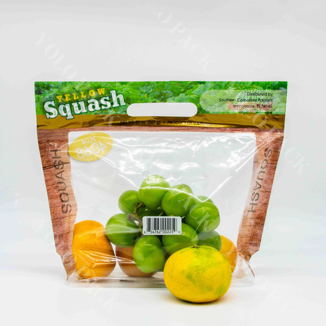 BOPP Laminated Vented with Handheld Perfect for Lemons Grapes Blueberries Cherries Orange Packaging Stand-up Farm Fruit Bags with Air Holes