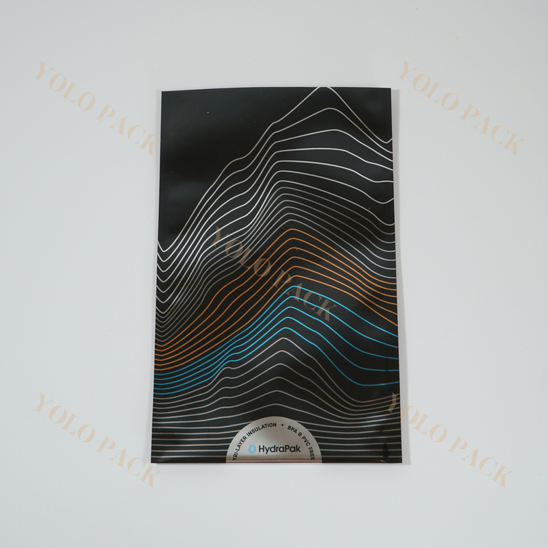 OEM Black With Stripes Printing Sides Sealed Bag Electronic Product Components Mobile Card Anti Light Transmission Plastic Packaging Bag