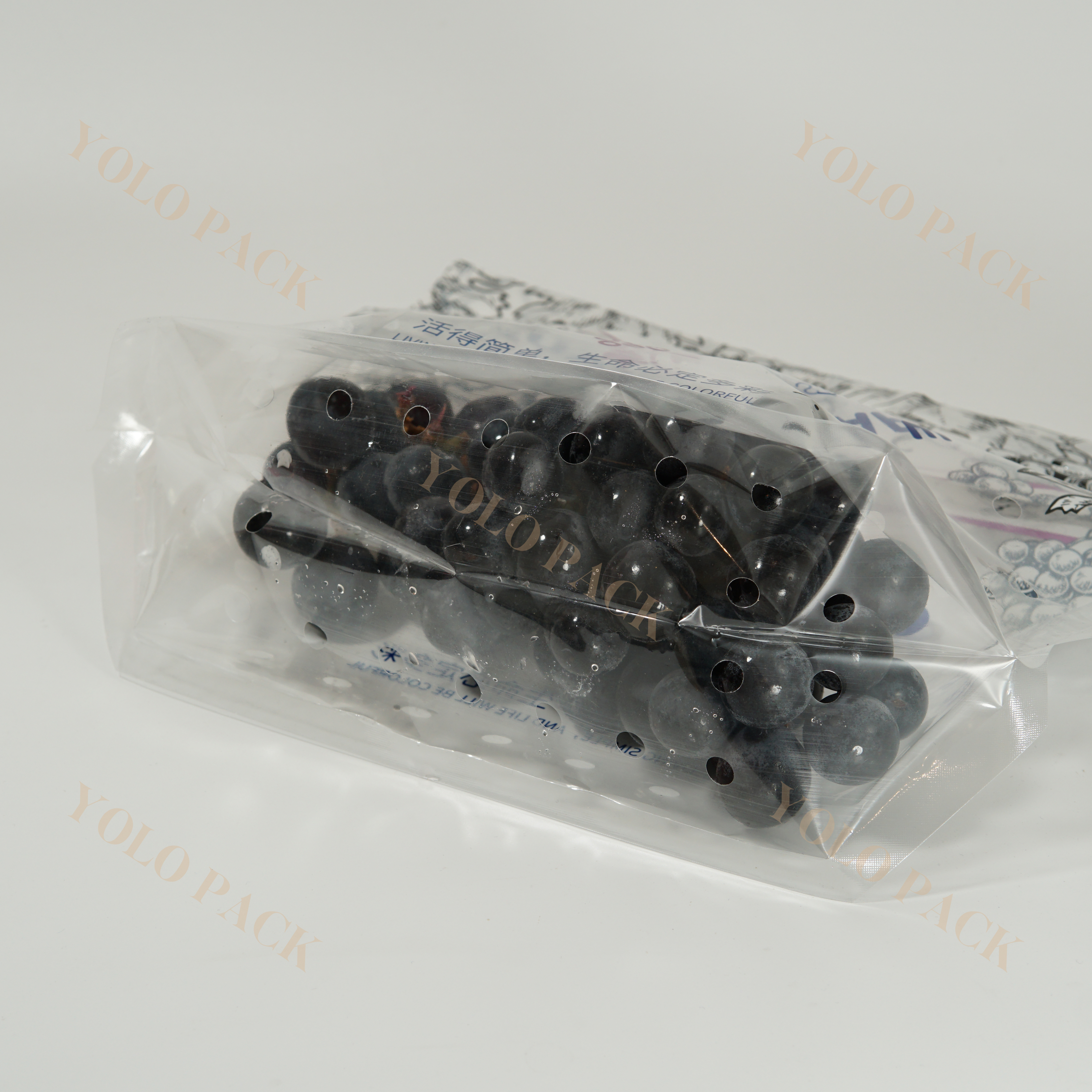 Customizable PE Fruit Vegetable Protection Packaging Anti Insect Bags Custom Printing Surface with Vent Hole And Handle Transparent Plastic Grape Bag