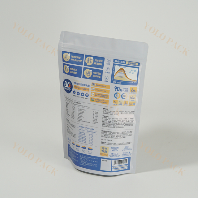 Food Grade Plastic Spot UV Printing Accpeted Aroma Lock Pet Food Flat Bottom Bag Eco-Friendly Doypack Private Label Packaging Supplier Pet Food Stand Up Pouch