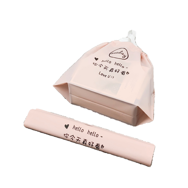 Custom Design Takeaway Fast Food Packaging Storage Bag Plastic Drawstring Pouch Bag Pocket Shopping Promotion Bag