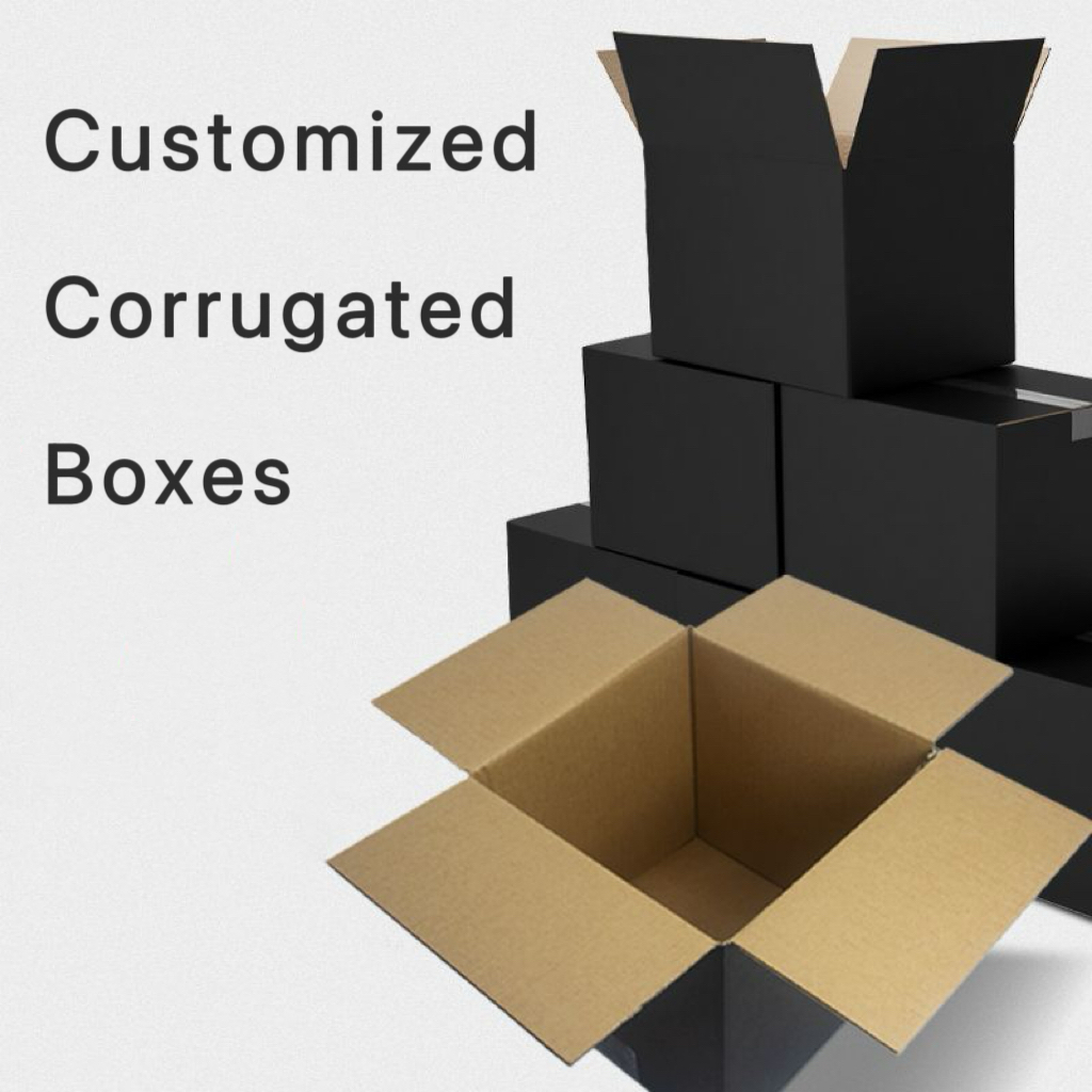 Personalized Logo Brand OEM ODM Professional Shipping Solution Versatile Small Size for Jewelry Gift And Clothes Foldable Black Corrugated Box