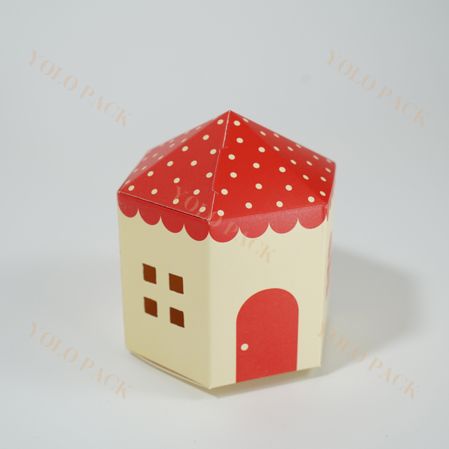 Customize Irregular Box Castle Style House Shaped Sweets Cases White Cardboard Gift Box For Kids Festival Party Crafts Colorful House Gift Packaging Box