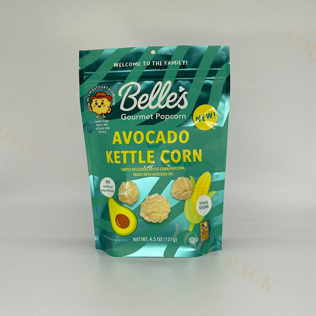 Hot Sell Chips Cookies Puffed Food Snacks Flour Rice Grains Cereals Candy Cookies Coffee Bean Standing Popcorn Packaging Custom