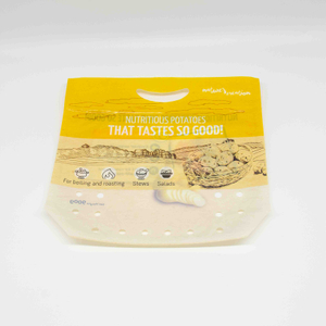 Potatoes Packaging Bags Wholesale Farm Fresh Standing Up K-seal Bottom Gusset Produce Sack for with Handle Package Bag Fruit