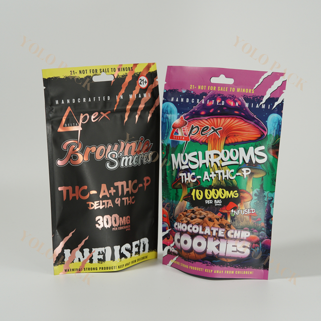 Customize Smell Proof Child Resistant Bag With Zipper Stand Up Pouch For Cannabis Plastic Packaging Bag