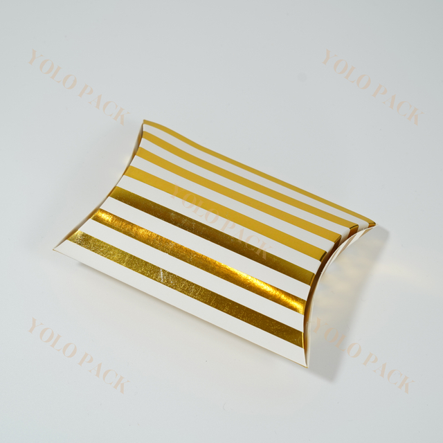 Custom Mini Bronzing Pillow Shaped Storage Container Paper Box Sample Of Cosmetics Perfume Bottle Chocolate Candy Gift Packaging Box
