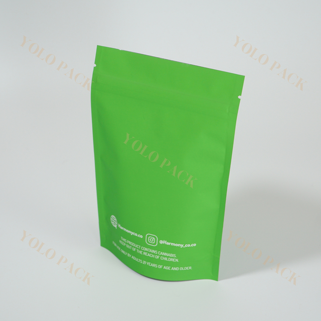 Customizable Plastic Reusable Green Stand Up Pouch With Zipper Nuts Coffee Tea Packaging Food Grade Self-sealing Bag