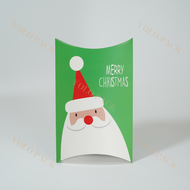 Factory Direct Cartoon Christmas Theme Snowman Printing Pillow Shaped Cute Paper Packaging Box Nougat Cookies Chocolate Dessert Food Box