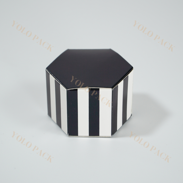 Personalization Hexagonal Stripe Printing Special Shaped Box For Thanksgiving Anniversaries Party Birthday Graduations Cookie Candle Dessert Gift Package Paper Box