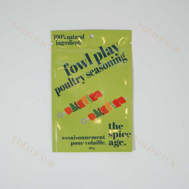 Customization Plastic Three Sides Sealed Bag With Zipper Farm Poultry Meat Seasoning Poudre Anti Breathable Aluminum Foil Packaging Bag