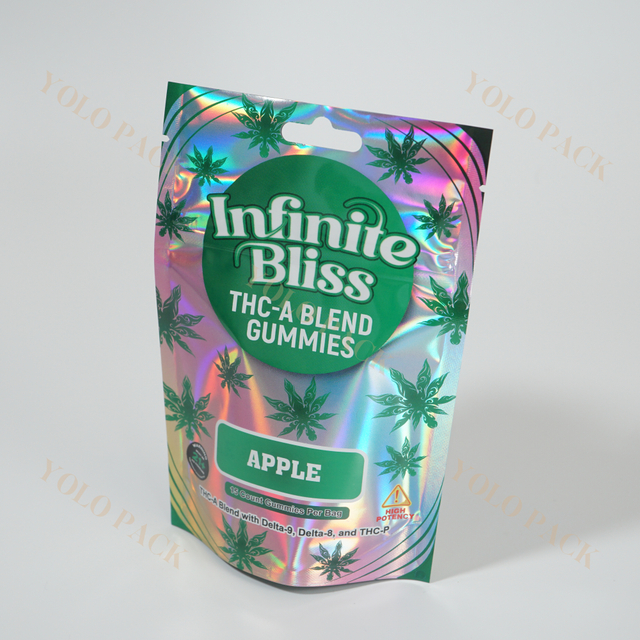 Custom Printing Plastic Food Grade Child Resistant Bag With Zipper Chewing Gum Mint Candy Cannabis Packaging Smell Proof Stand Up Pouch