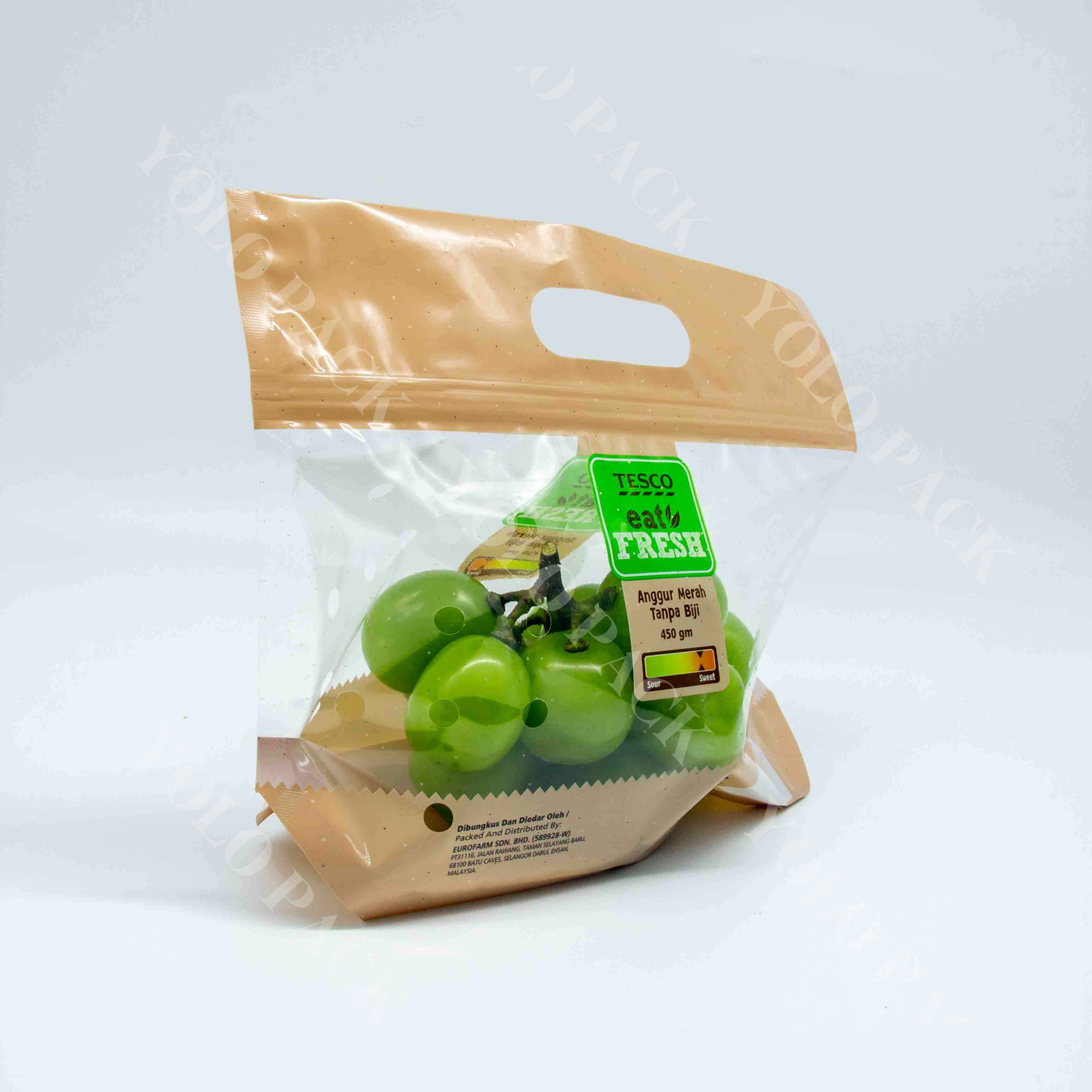 Custom Printed Logo One-Stop Package Solution Frozen Food Fresh Fruits Moisture-proof Plastic Ziplock Organic Grocers Vegetables Packaging Bag