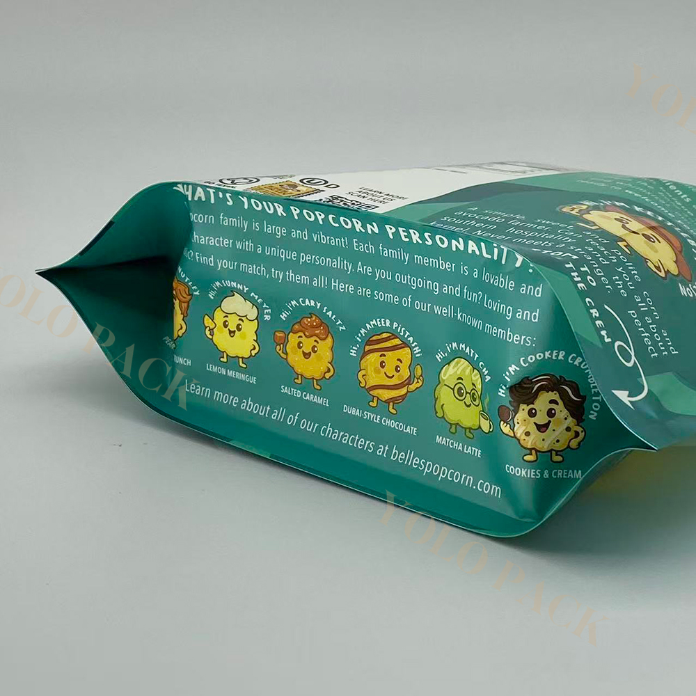 Hot Sell Chips Cookies Puffed Food Snacks Flour Rice Grains Cereals Candy Cookies Coffee Bean Standing Popcorn Packaging Custom
