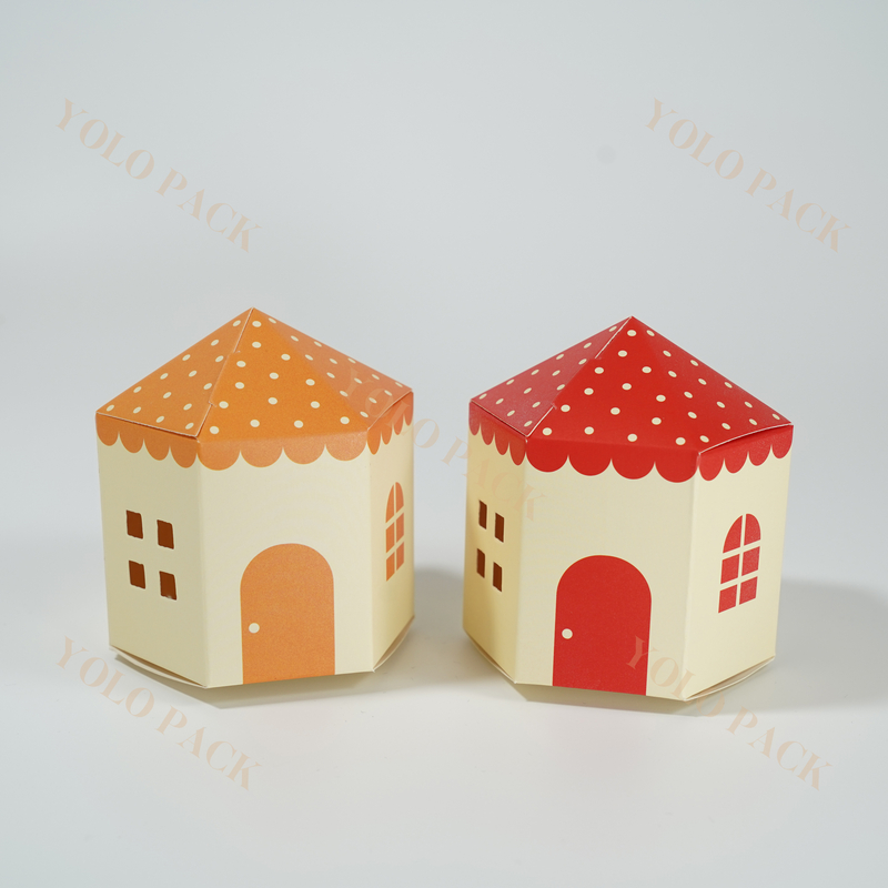 Customizable Paper Box House Shaped Fairy Tale Castle Design Children's Birthday Party Biscuit Nougat Food Gift Packaging Box Different Specifications Choose