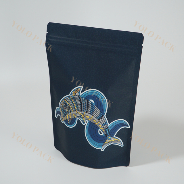 Customized Plastic Printed Hot Foil Stand Up Pouch With Zipper Smell Proof Goldfish Ornamental Fish Carp Fishing Lure Food Grade Aluminum Foil Packaging Bag