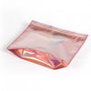 Eye-Catch Rainbow Film Packaging Clear Front Print Logo Accepted Customizable Stock Ready Bags for Clothes Jewelry Holographic Stand-up Pouch