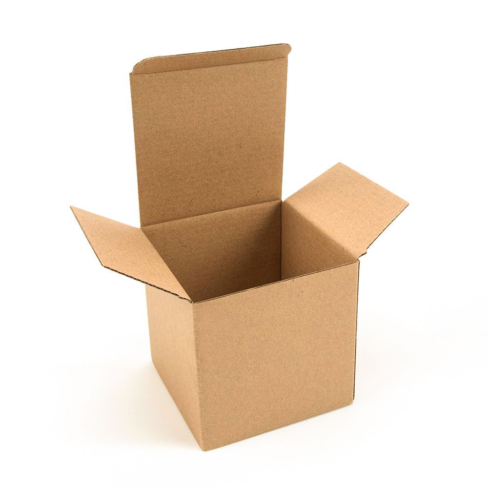 4*4*4 Kraft Brown Eco Friendly Corrugated Cardboard Ceramic Mug Shipping Electronic Components Boxes Gift Box for Jewelry Gift Boutique Shop Paper Box Package