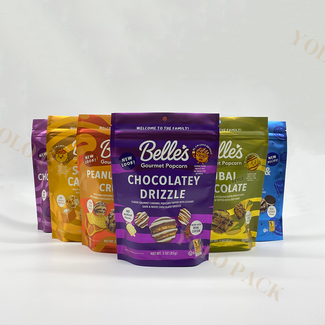 85g Greaseproof Theater Popcorn Packaging Glossy Finish Personalize Logo Accepted Premium Food Safety High Barrier Stand Up Pouches