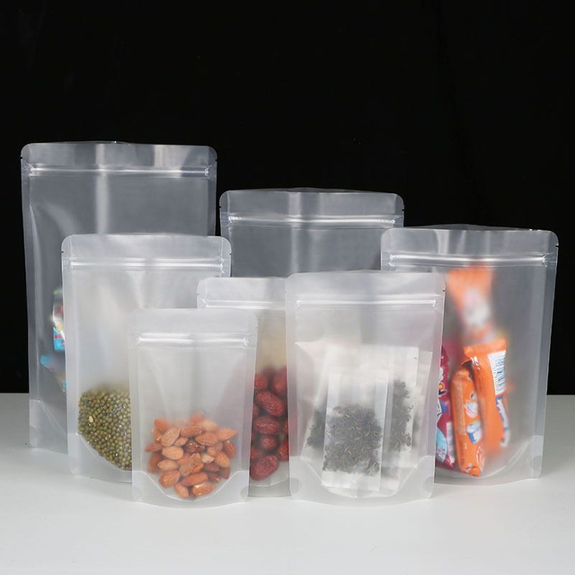 Customizable Frosted Plastic Stand Up Pouch With Zipper Moisture Proof Dried Fruits Soybeans Red Dates Packaging Bag