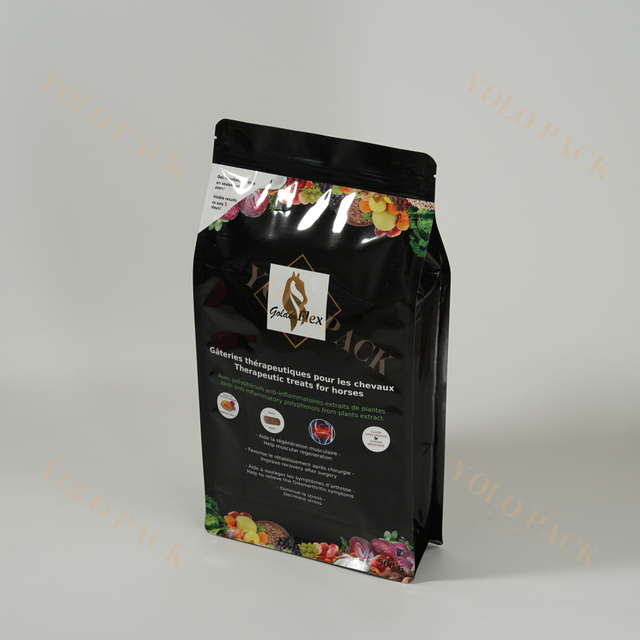 Customizable Food Grade Eight Sides Sealed Zipper Bags Dried Fruits Dried Meat Oats Soybeans Plastic Flat Bottom Packaging Bag