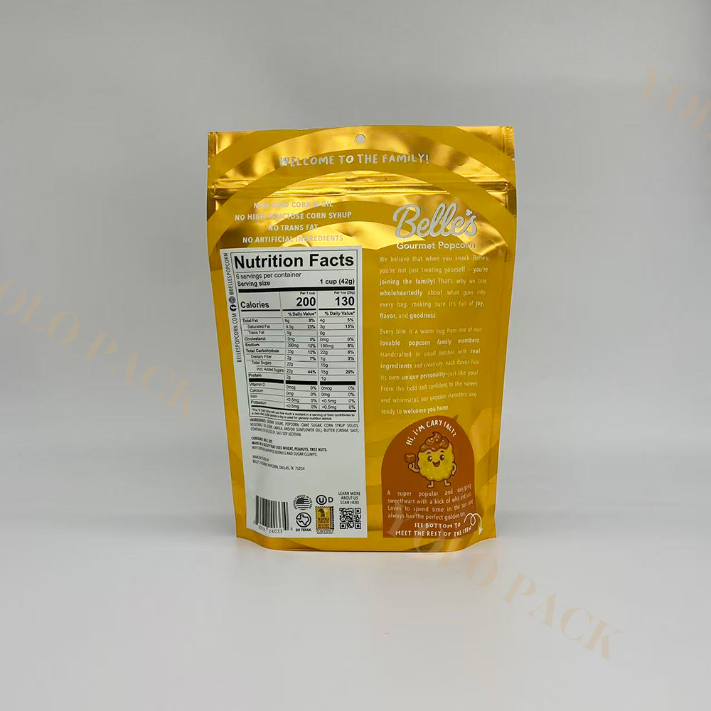 Heat Sealable Printing Corn Snack AL Recyclable PET Sachet Gravure Printing Thickened Baking Flexible Popcorn Custom Packaging