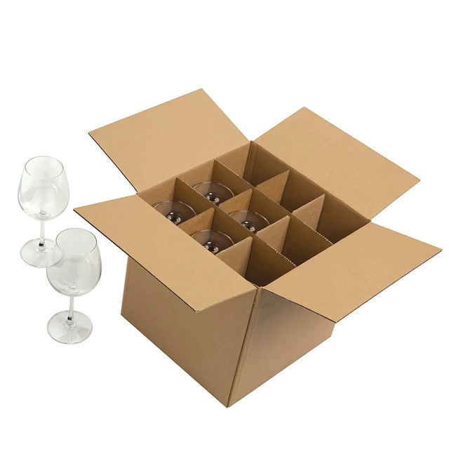 Custom Wine Beer Bottle And Glassware Liquor Gift Sets Wine Mailer Shipping Packaging Carton with Shock-proof Lining Paper for Divide 6-Bottle Packing Wine Carton Box