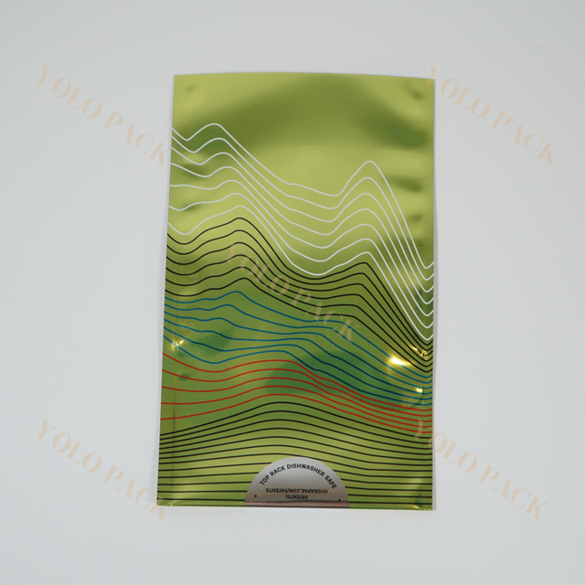 Customization Plastic Sides Sealed Bag Bright Metal Color Stripe Printing Tea Electronic Component Products Aluminum Foil Packaging Bag