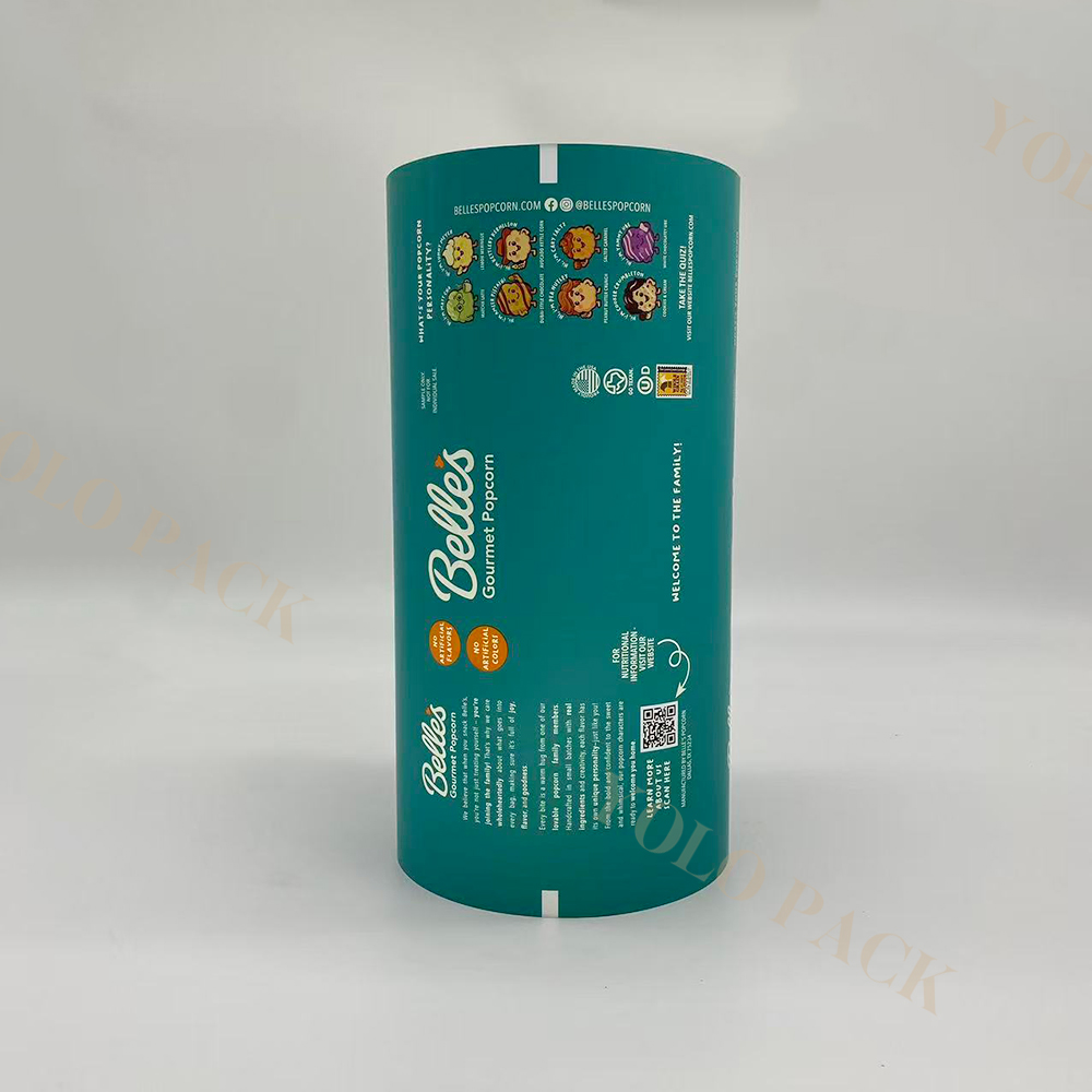 FDA Standard Plastic Roll Supplier Matte Finish Digital/Gravure Printing Accpeted High-Barrier Personalized Films Chocolate Crackers Popcorn Packaging Solution