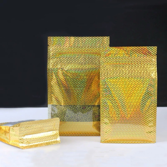 Various Sizes Available High Barrier Gold Foil Superior Barrier Whole Bean Coffee Premium Teas Spices Snacks Food Package Stand-up Zipper Pouch