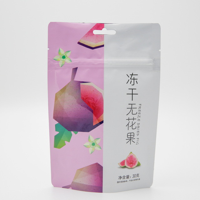 Customization Aluminum Foil Self-Standing Pouch With Zipper Freeze Dried Fruits Fig Soft Candy Smell Proof Plastic Packaging Bag