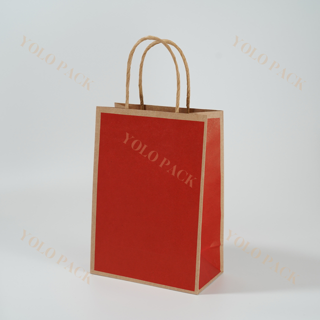 Custom Kraft Paper Bag Twisted Handle Shopping Packaging Pouch Printable Logo Gift Craft Clothing Cosmetics Portable Paper Bag