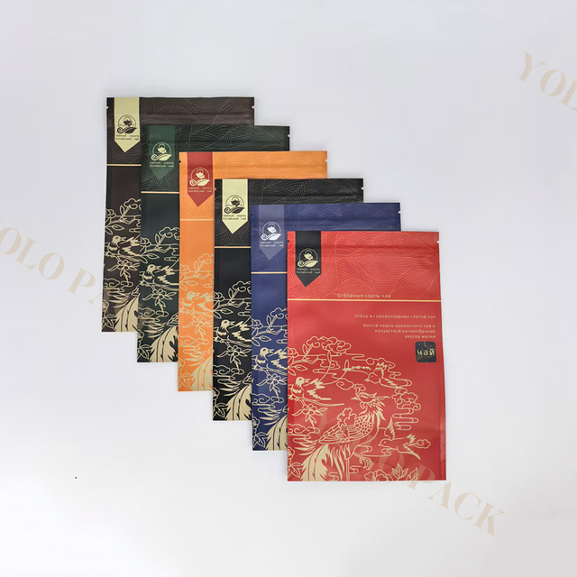 Low MOQ for Custom Printing Logo Design Food Grade Material Herbal Tea Pouches with Window High Barrier Tea Bag Packaging