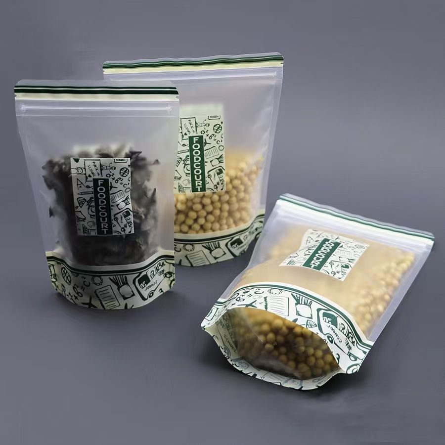 Mylar Finsh Doypack FDA Food Safe Pouches Resealable Ziplock Dried Food Product Candy Snacks Grains Packaging Stand-up Zipper Pouch Matte