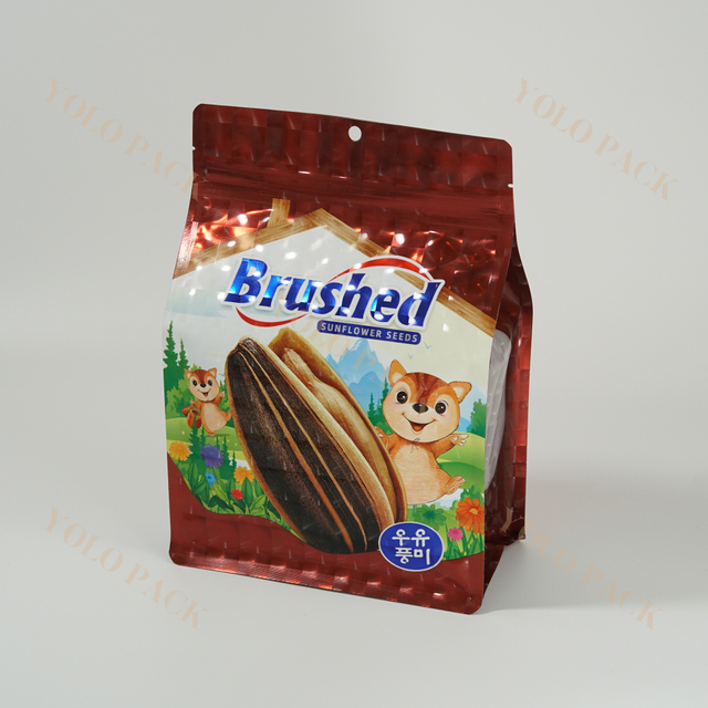 Large Capacity Custom Size Accept with Side Gusset Shaped Window Top Zipper Sealed for Nuts Bakery Biscuit Cookie Flat Bottom Zipper Bag