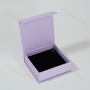 Custom Recyclable Cardboar Hard Rigid Flip Paper Box Packaging with Magnetic Lid for Earring Bracelet Necklace Ring
