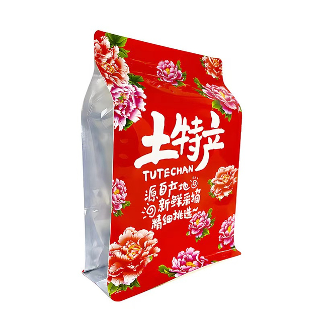 Plastic Personalized Moisture-proof Window Design For Mushroom Fungus Hazelnuts Packaging 8 Sides Sealed Stand Up Zipper Pouch