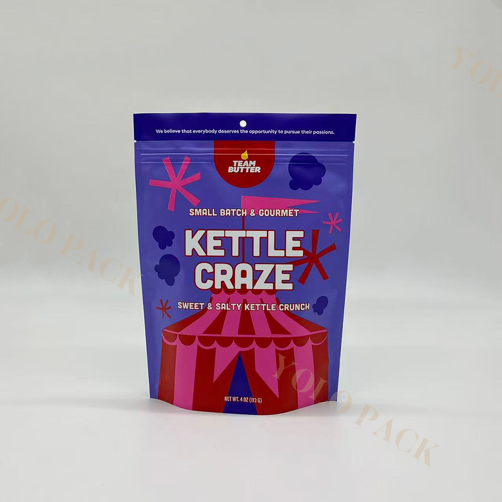 Packaging Supplier Private Logo Brand Packaging Plastic Opaque PE Pouches Almonds Walnuts Sunflower Seeds Reusable Sealed Food Storage Bag