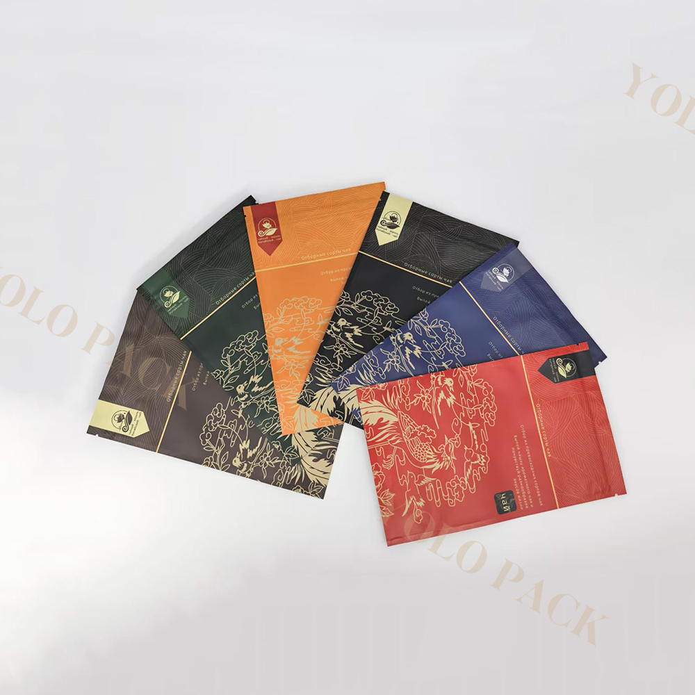 Low MOQ for Custom Printing Logo Design Food Grade Material Herbal Tea Pouches with Window High Barrier Tea Bag Packaging