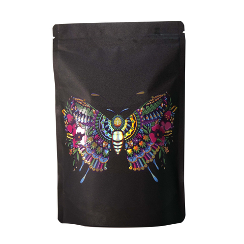 Customized Food Grade For Powder Snacks Packaging Doypack Resealable Black Color Stand Up Pouch