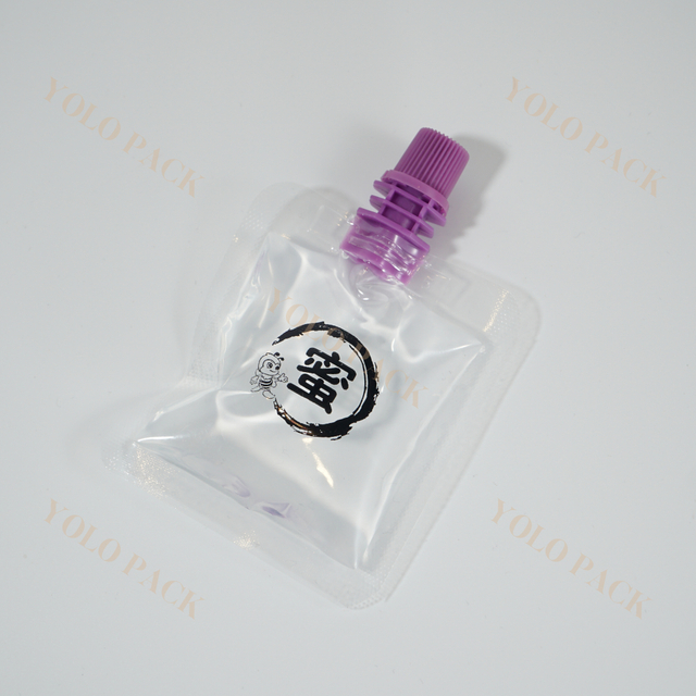 Custom-tailor Plastic Spout Pouch Transparent Honey Liquid Drinks Food Grade Cosmetics Lotion Essence Travel Portable Packaging Bag