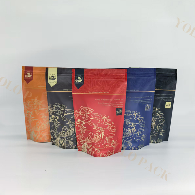 Low MOQ for Custom Printing Logo Design Food Grade Material Herbal Tea Pouches with Window High Barrier Tea Bag Packaging