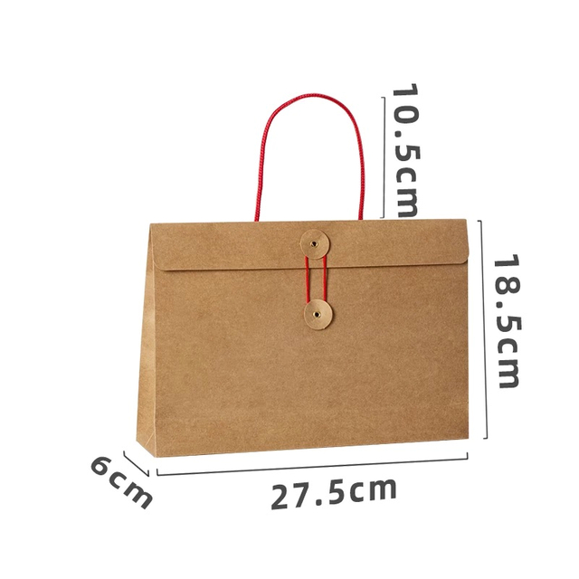 OEM Brown Recycled Kraft Paper Bag With Handle Vintage Style Sealable Restaurant Supermarket Coffee Display Stand Up Packaging Bag