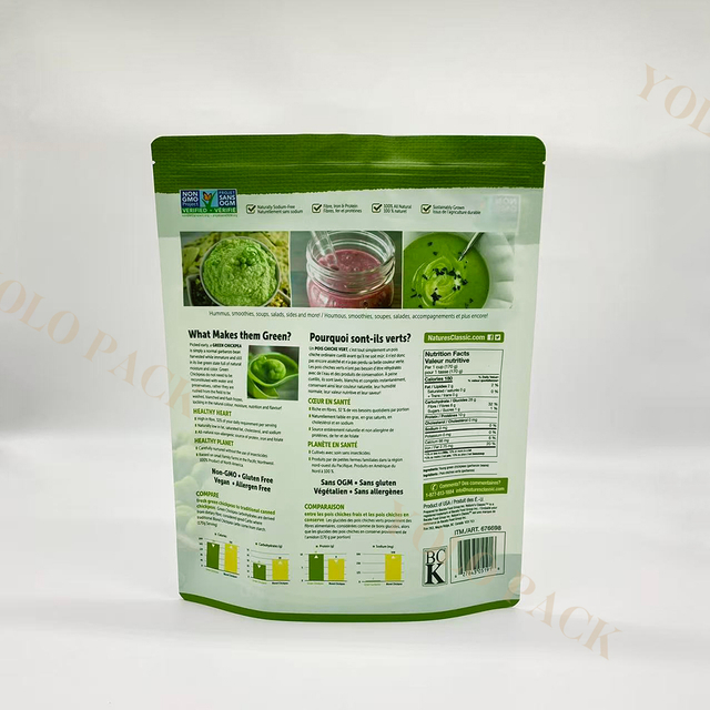 Manufacturer Direct with Over 20 Years Customization Experience in China Food Grade Packaging Pouches Standing-Up Natural Chickpeas Packaging Bag