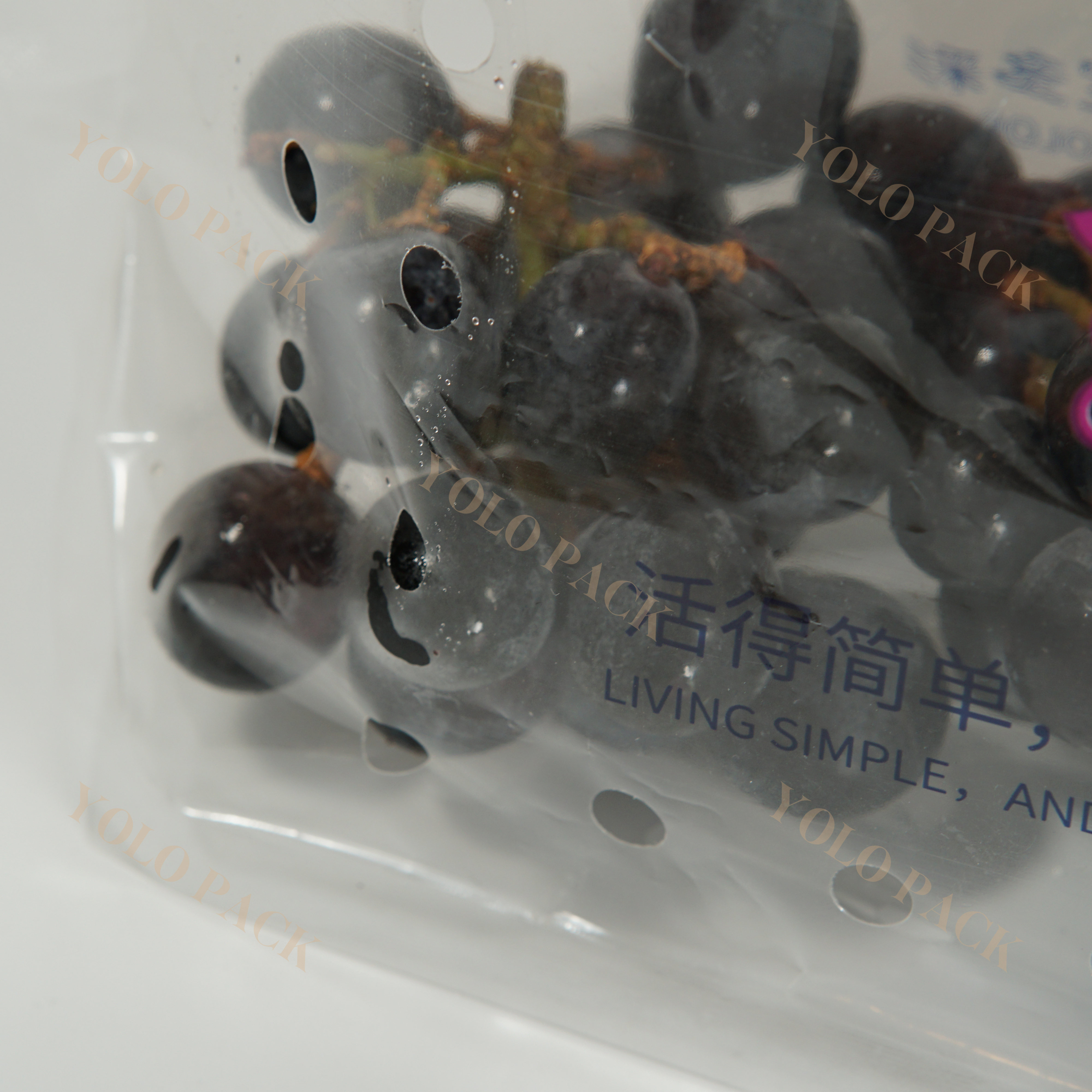 Customizable PE Fruit Vegetable Protection Packaging Anti Insect Bags Custom Printing Surface with Vent Hole And Handle Transparent Plastic Grape Bag