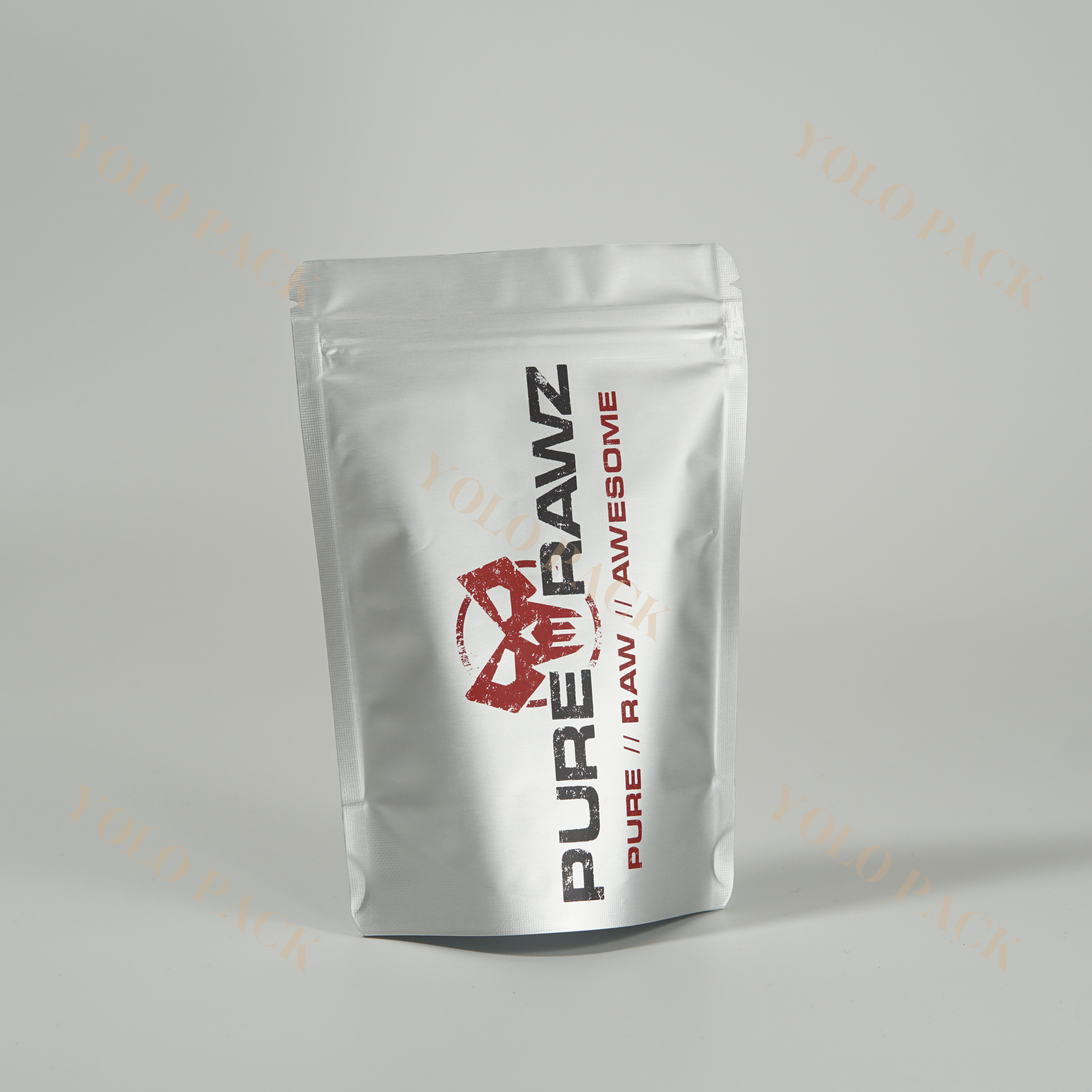 Customized Gravure Printing Food Grade with Resealable Zipper Doypack Smell Proof Packaging Bags for Snacks AL Stand Up Pouches