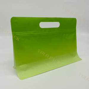 For Confectionery Supplements Dry Goods Elegant Stock Solution with Side Gusset Window Horizontal Stand Up Pouch 8 Side Seal Bag with Handle